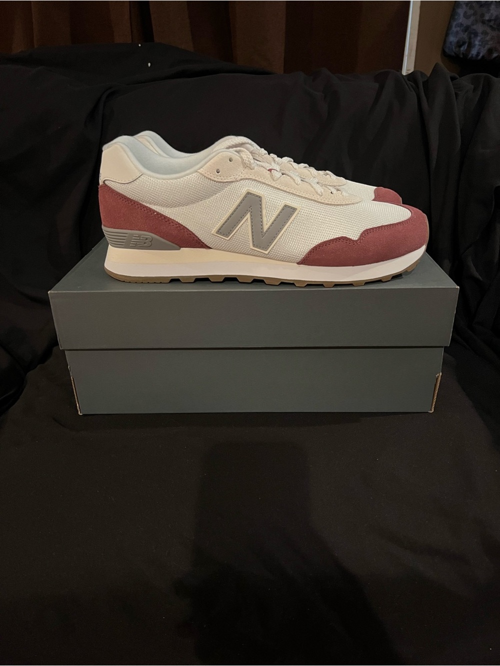 New Balance Men’s Cream and Burgundy Retro Runner